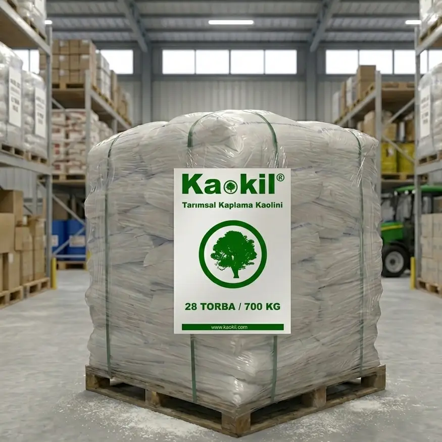 Kaokil Tarımsal kaolin kili 700 kg (28 torba) / palet 1 Kaokil Tarımsal kaolin kili 700 kg (28 torba) / palet